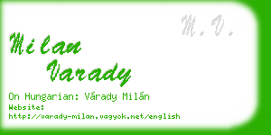 milan varady business card